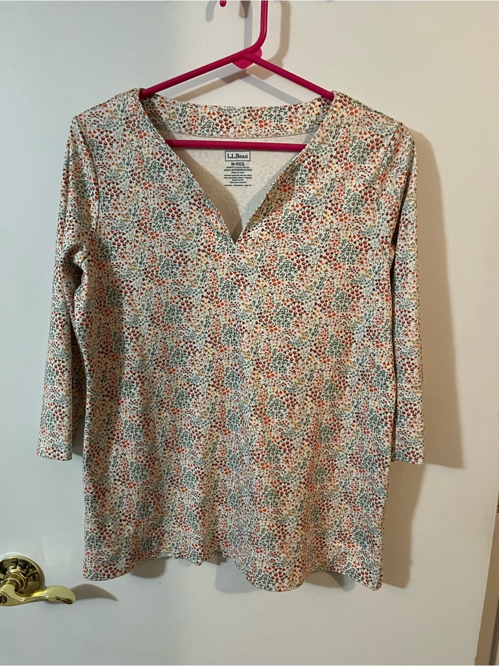 L.L. Bean medium 100% supima cotton top